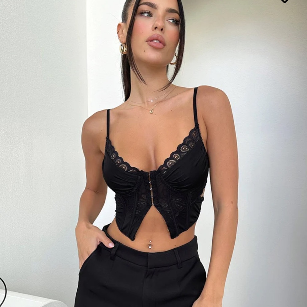 That's So Fetch Joelle Top Black Corset Size 4 NWT
